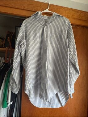 Brooks Brothers Blue and White Striped Dress Shirt